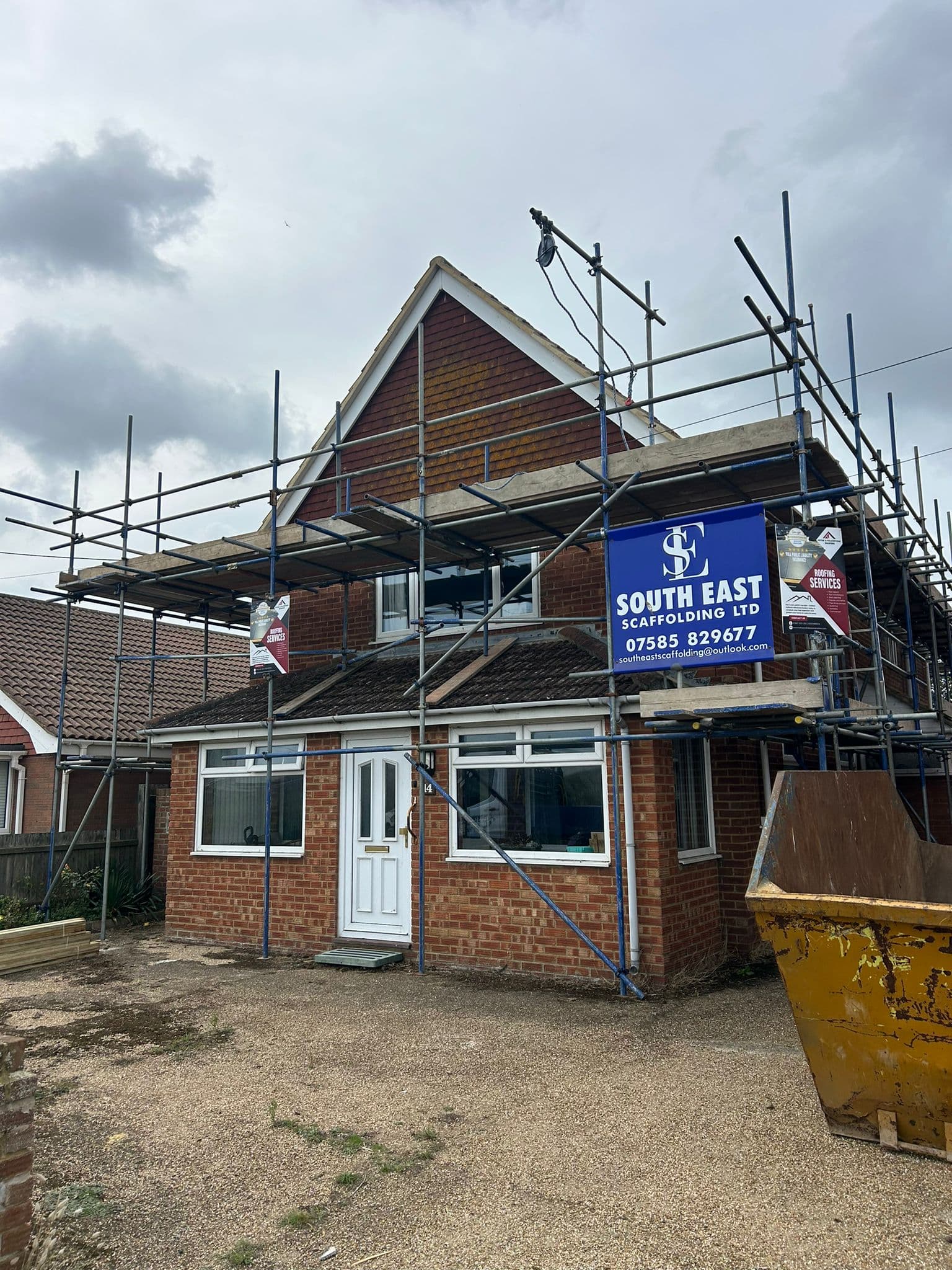 Roof repairs under way on a property in New Romney