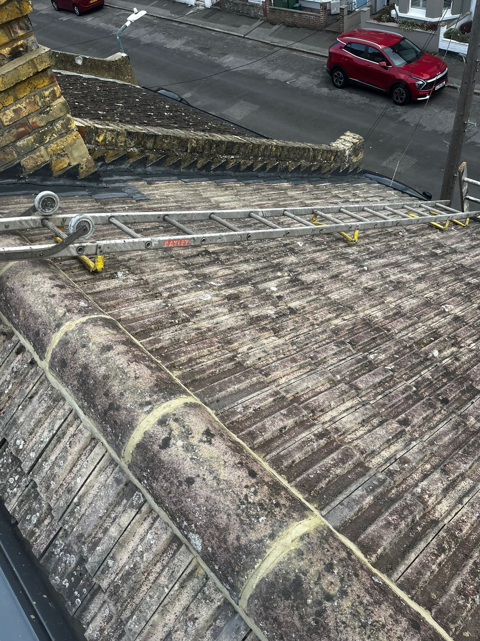 Roofing work under way on a property in Hawkinge