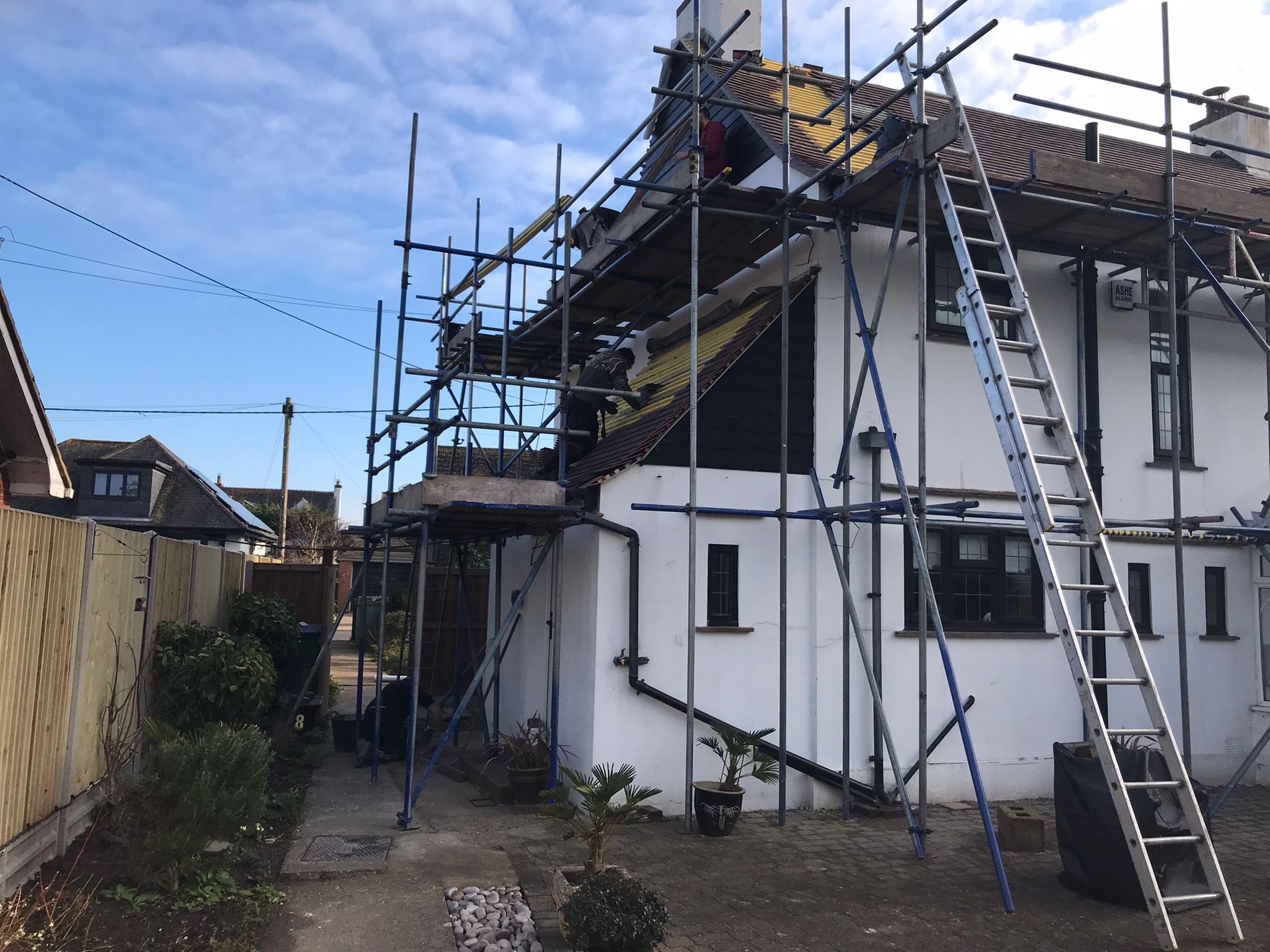 New roof being installed on house in Kent